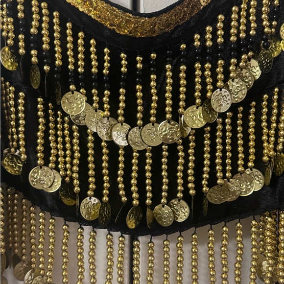 Belly Dance Hip Scarf Skirt |  Black | Gold Coin | Wrap | Festival | Rave - Picture 3 of 7
